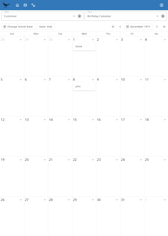 Calendar View Example
